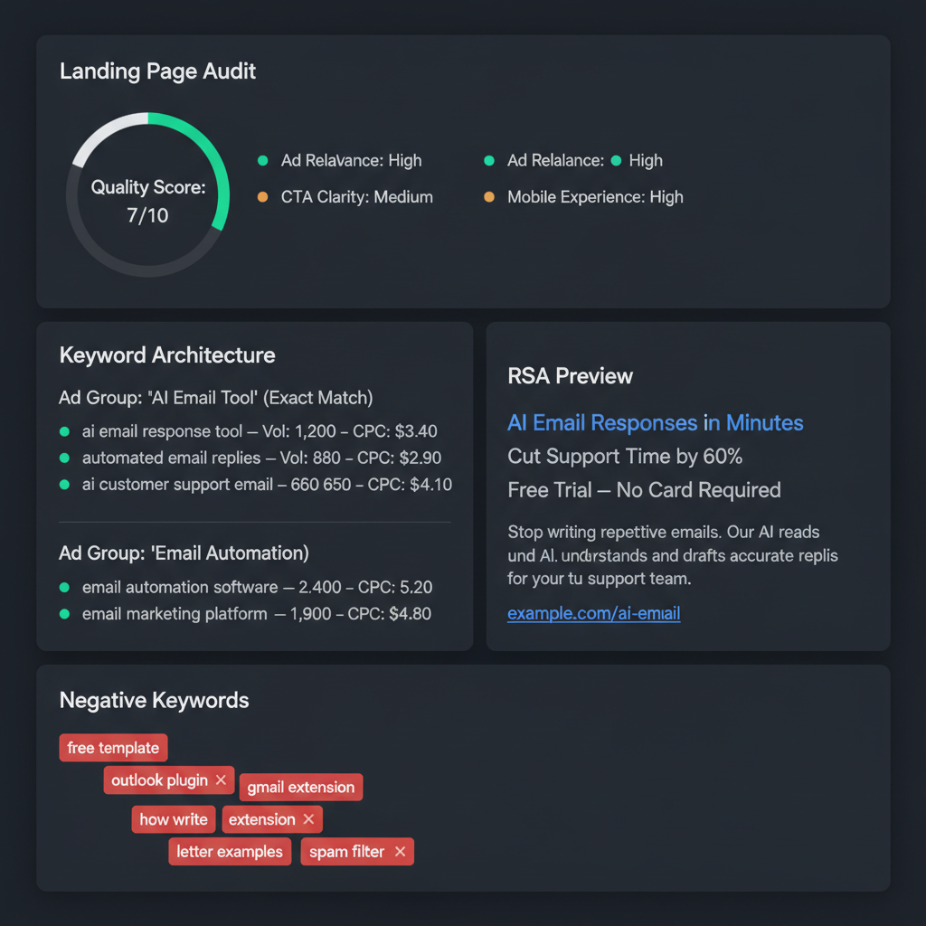 Google Ads Analyzer dashboard preview